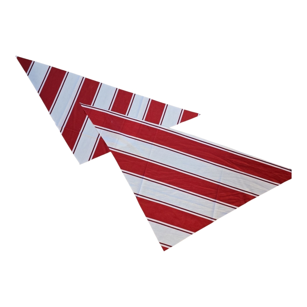 Red and White Striped Dog Bandanas Set Of‎ 3. 2med 1lg